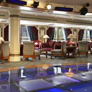 Avalon MS Sonesta St.George river cruise ship's dance floor and lounge area